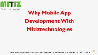 Why Mobile App Development With Mitiztechnologies