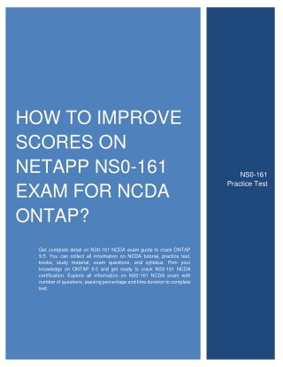 How to Improve Scores on NetApp NS0-161 Exam for NCDA ONTAP?