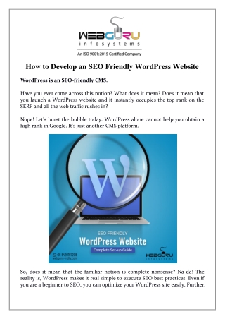 How to Develop an SEO Friendly WordPress Website