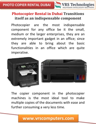 Photocopier Rental in Dubai for Small Sized Offices