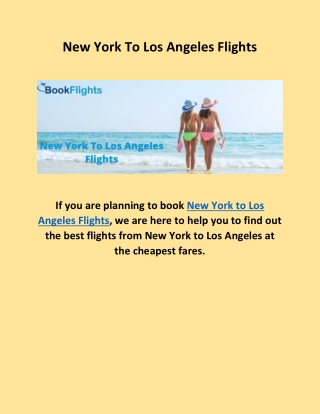 New York To Los Angeles Flights