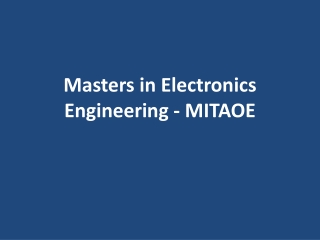 Masters in Electronics Engineering – MITAOE