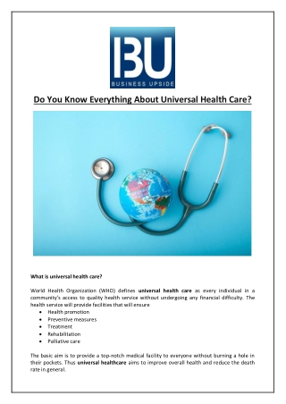 Do You Know Everything About Universal Health Care?