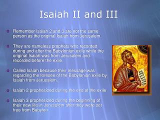 Isaiah II and III