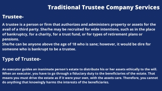 Traditional Trustee Company Services