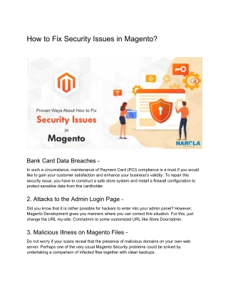How to fix Magento security Issues