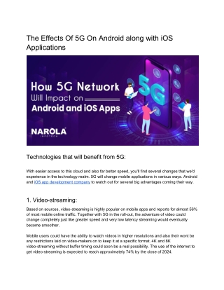 The Effects Of 5G On Android Along with iOS Apps