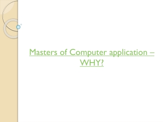 why masters of computer application