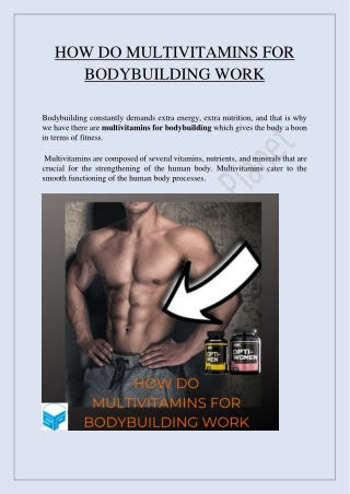 How Do Multivitamins for Bodybuilding Work