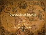 Geographical Sources