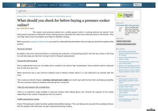 What should you check for before buying a pressure cooker online?