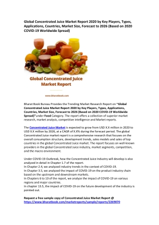 Global Concentrated Juice Market Research Report 2020-2026