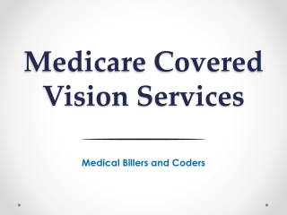 Medicare Covered Vision Services