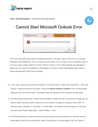 Cannot Start Microsoft Outlook | Unable to Open Outlook Window