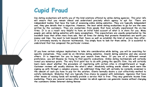 Cupid Fraud