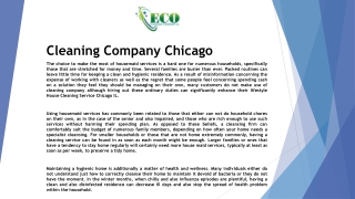 Cleaning Company Chicago