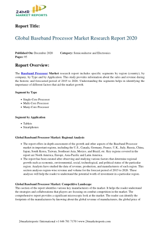 Baseband Processor Market Research Report 2020