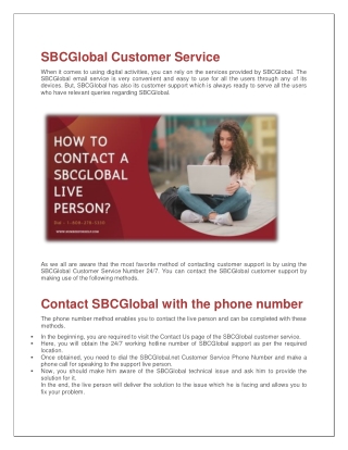 SBCGlobal Customer Service