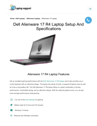 Dell Alienware 17 R4 laptop Setup and Specifications | Driver Download