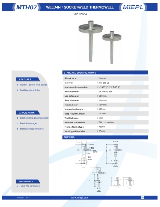 MTH07 Weld-in / Socket-weld Thermowell | MIEPL