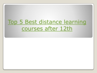 top 5 best distance learning courses