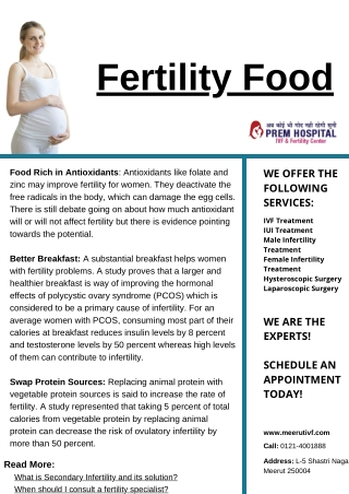 Fertility food to increse the chances of pregnancy