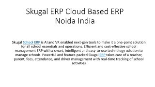 Skugal ERP Cloud Based ERP Noida India