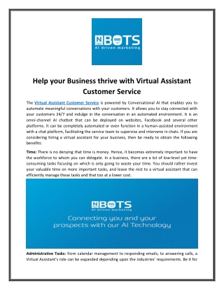 Virtual Assistant Customer Service