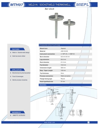 MTH07 Weld-in / Socket-weld Thermowell | MIEPL