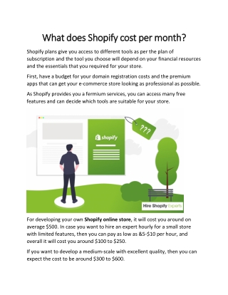 What does Shopify cost per month?