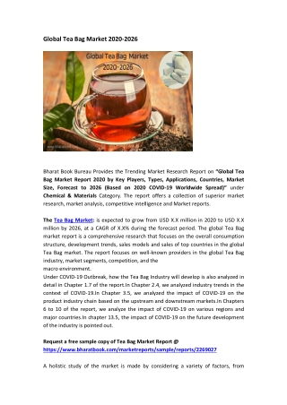 Global Tea Bag Market 2020-2026