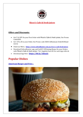 5% off - Ricco's Cafe and fresh juices Menu - Blacktown, NSW