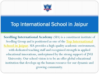 Top International School in Jaipur - SIA