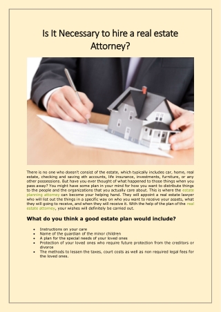 Is It Necessary to hire a real estate Attorney