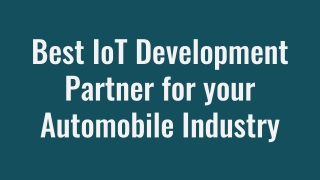 Best IoT Development Partner for your Automobile Industry