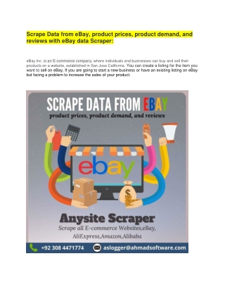 eBay data Scraper: Best web scraping software for eBay