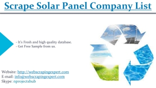 Scrape Solar Panel Company List