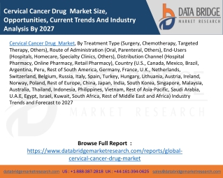 Cervical Cancer Drug  Market Size, Opportunities, Current Trends And Industry Analysis By 2027