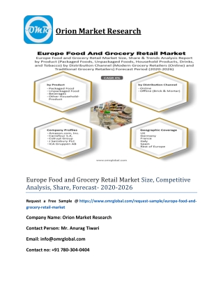 Europe Food and Grocery Retail Market Size, Competitive Analysis, Share, Forecast- 2020-2026