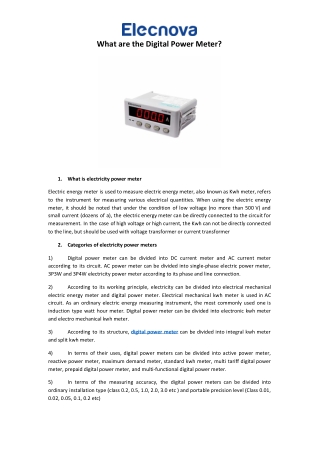 What are the digital power meter