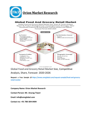 Global Food and Grocery Retail Market Size, Competitive Analysis, Share, Forecast- 2020-2026