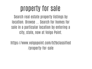 property for sale