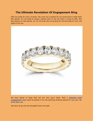 The Ultimate Revelation Of Engagement Ring