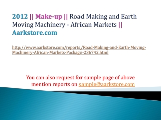 Road Making and Earth Moving Machinery - African Markets Pac