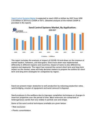 Sand Control Systems Market