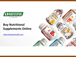 Buy Nutritional Supplements Online - www.natuspurhealth.com