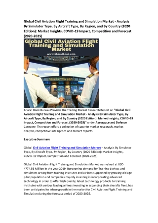 Global Civil Aviation Flight Training and Simulation Market Research Report Forecast 2025