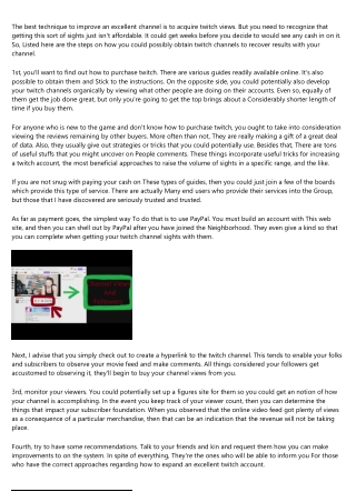 Acquire Twitch Channel Sights Using these Straightforward Recommendations