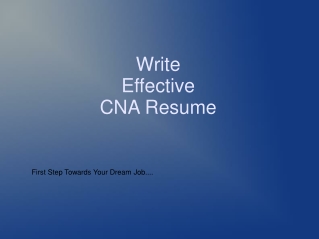 Resume for certified nursing assistant job