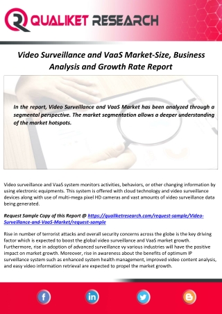 Video Surveillance and VaaS Market Size and Analysis Report to 2027